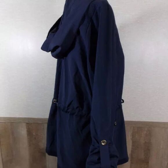 Lana Lee Montreal Women's Sz S Navy Blue Lightweight Hooded Jacket Windbreaker - Picture 6 of 9